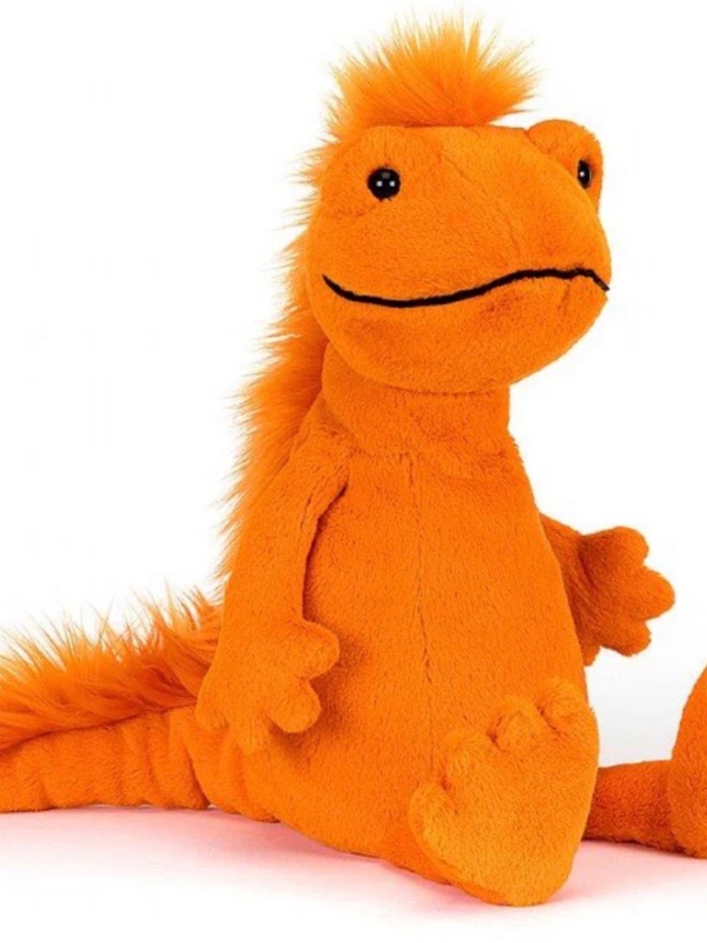 Jellycat Bright Orange Dino Plush with Fluffy Crest